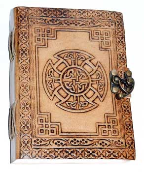 5" x 7" Celtic Cross leather w/ Latch - Click Image to Close