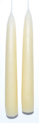 7" Antique White taper pair - Click Image to Close