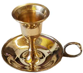 Brass Chamberstick Taper candle holder - Click Image to Close