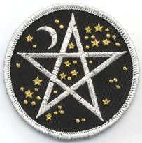 Starry Pentagram iron-on patch 3" - Click Image to Close