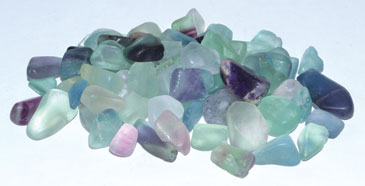 1 lb Fluorite tumbled chips 7-9mm