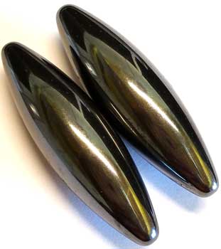 60mm Magnetic Hematite Oval pair - Click Image to Close