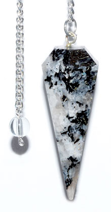 6-sided Rainbow Moonstone pendulum - Click Image to Close