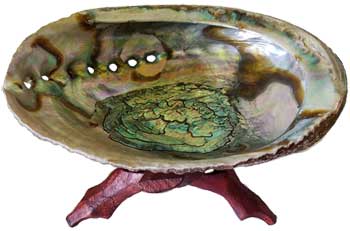 5"- 6" Abalone Shell incense burner with stand - Click Image to Close