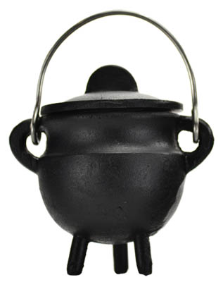 Plain cast iron cauldron w/ lid 2 3/4" - Click Image to Close