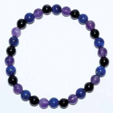 6mm Amethyst, Lapis, Black Tourmaline - Click Image to Close