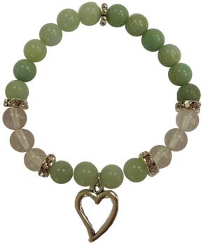 8mm Amazonite/ Quartz Heart - Click Image to Close