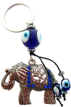 Elephant Evil Eye keychain - Click Image to Close