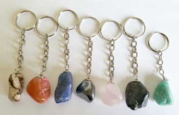 Various Tumbled Stones keychain - Click Image to Close