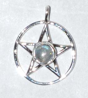 11/16" Pentagram Moonstone sterling - Click Image to Close