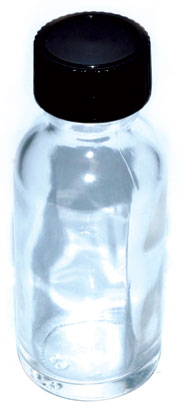 Clear 1oz Glass bottle & cap - Click Image to Close