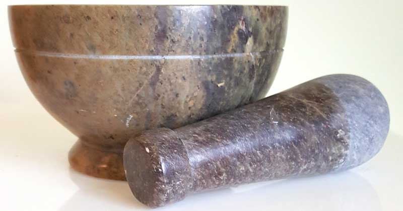 4" Natural mortar and pestle set - Click Image to Close