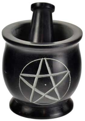 3" Pentagram mortar and pestle set - Click Image to Close