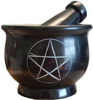 4" Pentagram mortar and pestle set - Click Image to Close