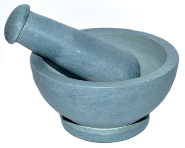 4 1/2" Grey mortar and pestle set - Click Image to Close