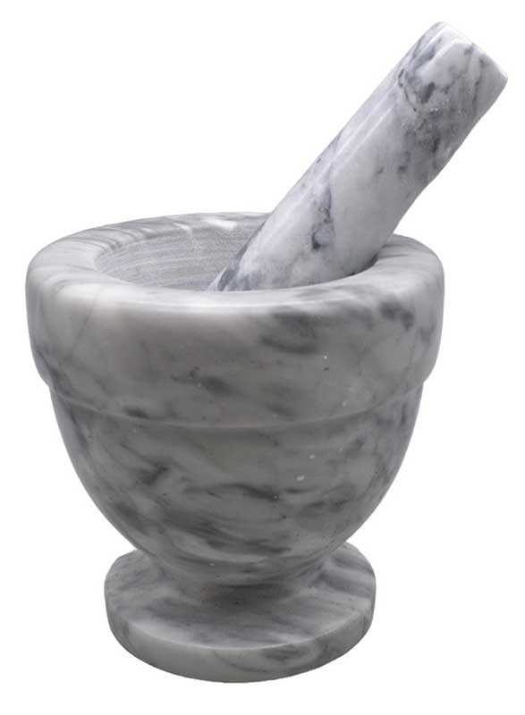4" White Marble Mortar and Pestle Set - Click Image to Close