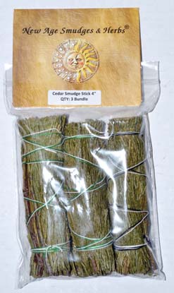 Cedar smudge 3-pk 4" - Click Image to Close