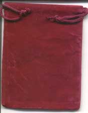 Bag Velveteen 3 x 4 Burgundy - Click Image to Close