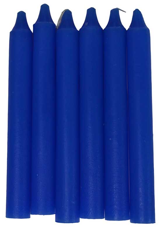 (set of 6) Blue 6" household candle - Click Image to Close