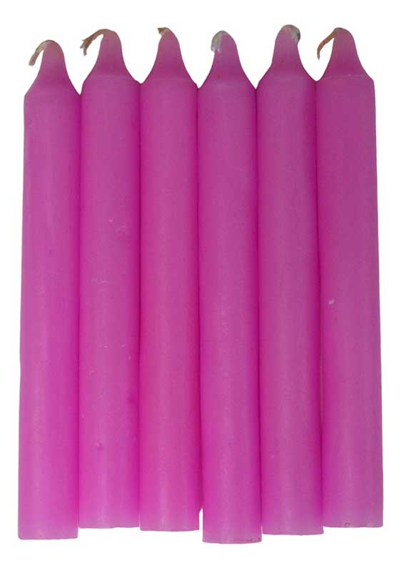 (set of 6) Pink 6" household candle - Click Image to Close