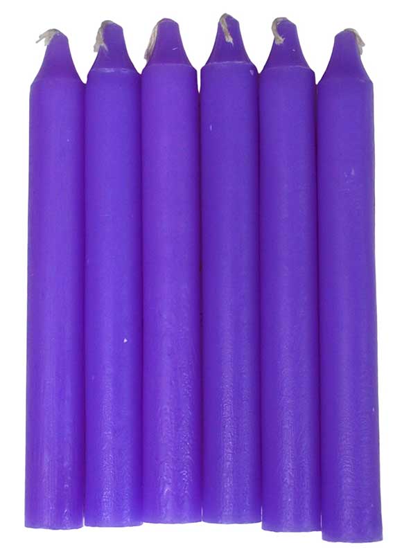 (set of 6) Purple 6" household candle
