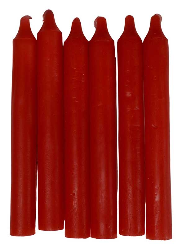 (set of 6) Red 6" household candle