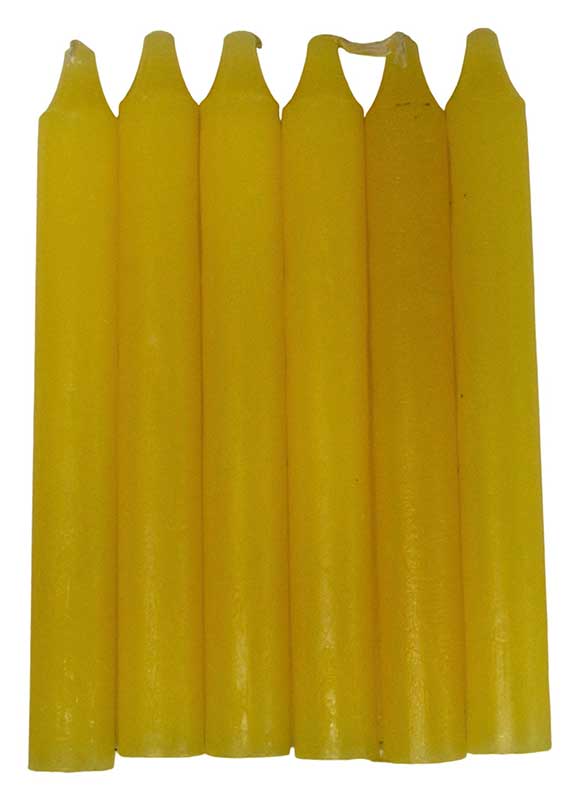 (set of 6) Yellow 6" household candle