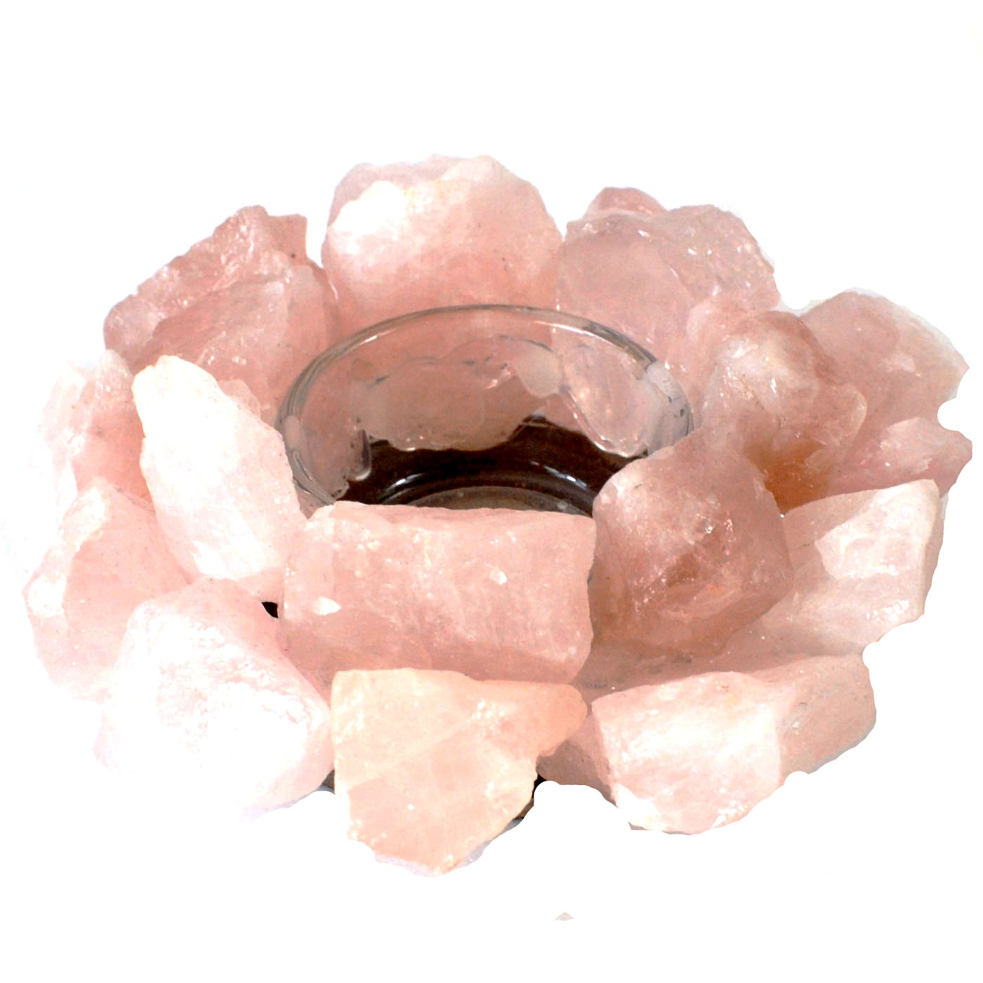 4 1/2" Rose Quartz tealight holder