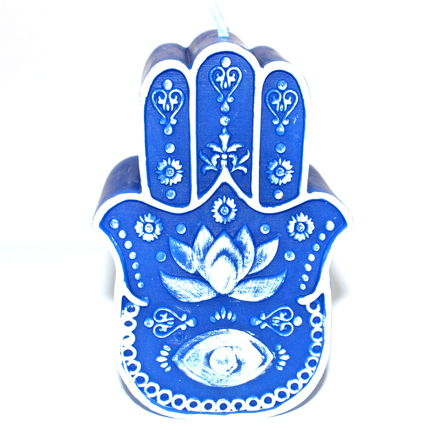 5 1/2" Blue Hand of Fatima candle