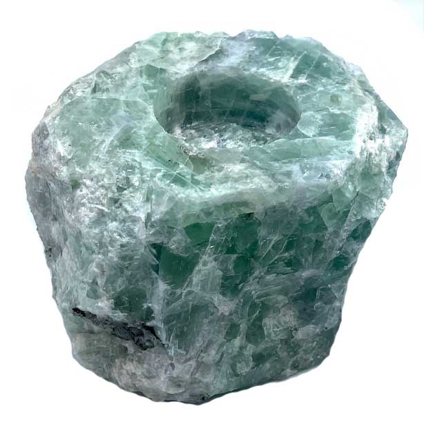 3-5" Rough Fluorite tealight holder