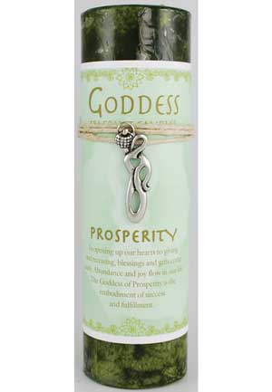 Prosperity Pillar Candle with Goddess Necklace - Click Image to Close