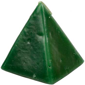 Green Cherry pyramid candle 2 1/2" - Click Image to Close
