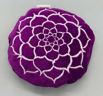 4 1/2" Purple Velvet Lotus cushion - Click Image to Close