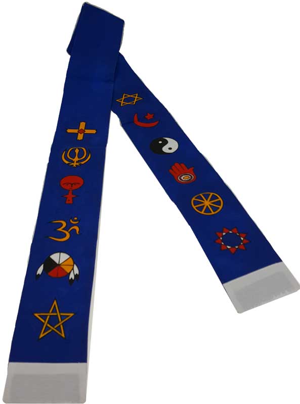 Interfaith Minister's Stole blue/ white - Click Image to Close