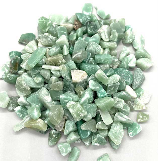 1 lb Aventurine, Green tumbled chips 8-12mm - Click Image to Close