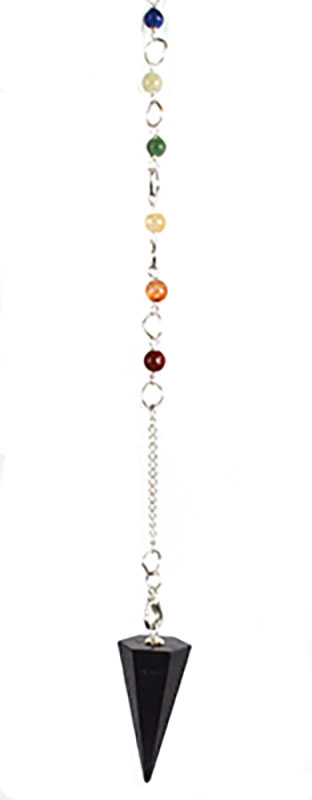 6-sided Shungite chakra pendulum