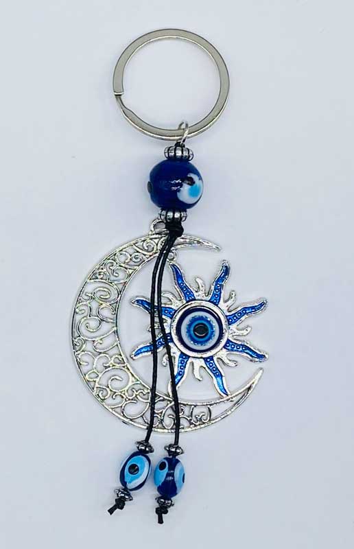 Sun & Moon Evil Eye keychain