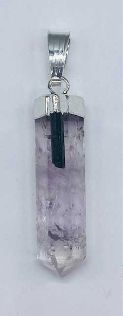 Amethyst w tourmaline pendant - Click Image to Close