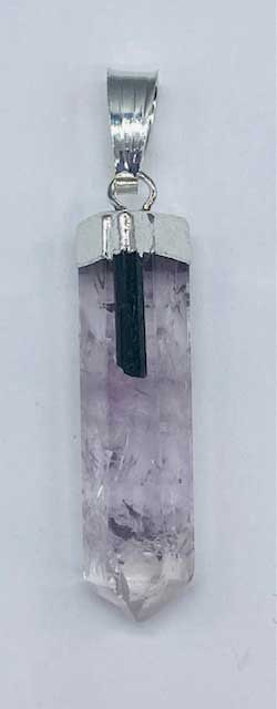 Amethyst w tourmaline pendant