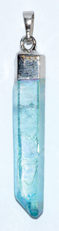(set of 3) 2" Aqua Aura Quartz pendant - Click Image to Close
