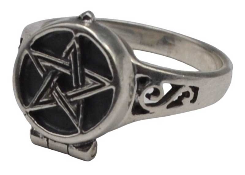 size 10 Pentagram Poison ring sterling