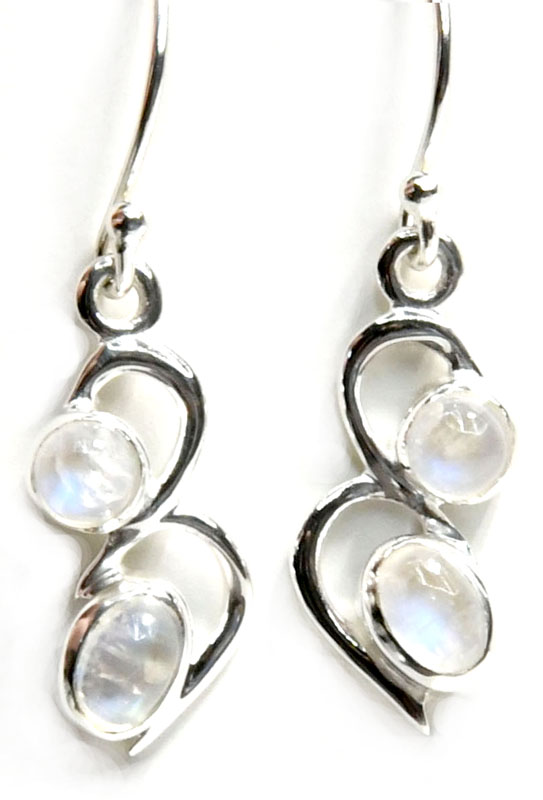 Rainbow Moonstone earrings - Click Image to Close
