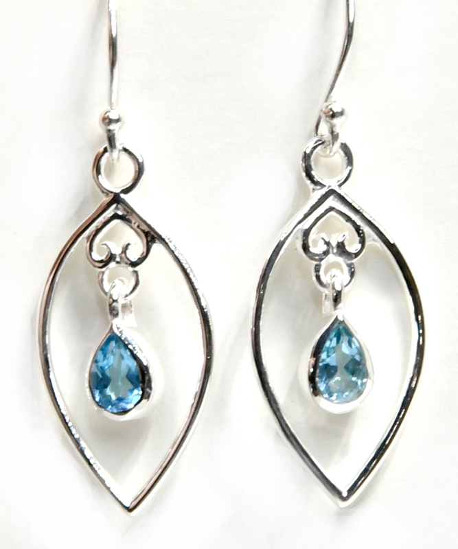 Blue Topaz earrings - Click Image to Close
