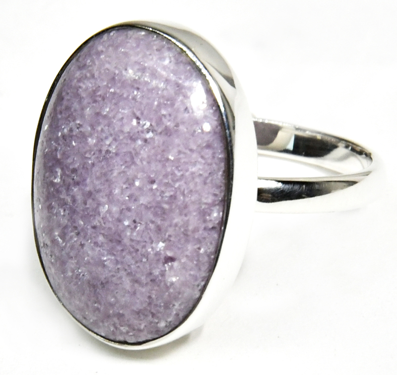 size 9 Lepidolite ring