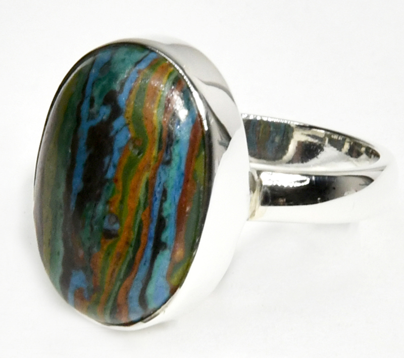 size 6 Rainbow Calsilca ring - Click Image to Close