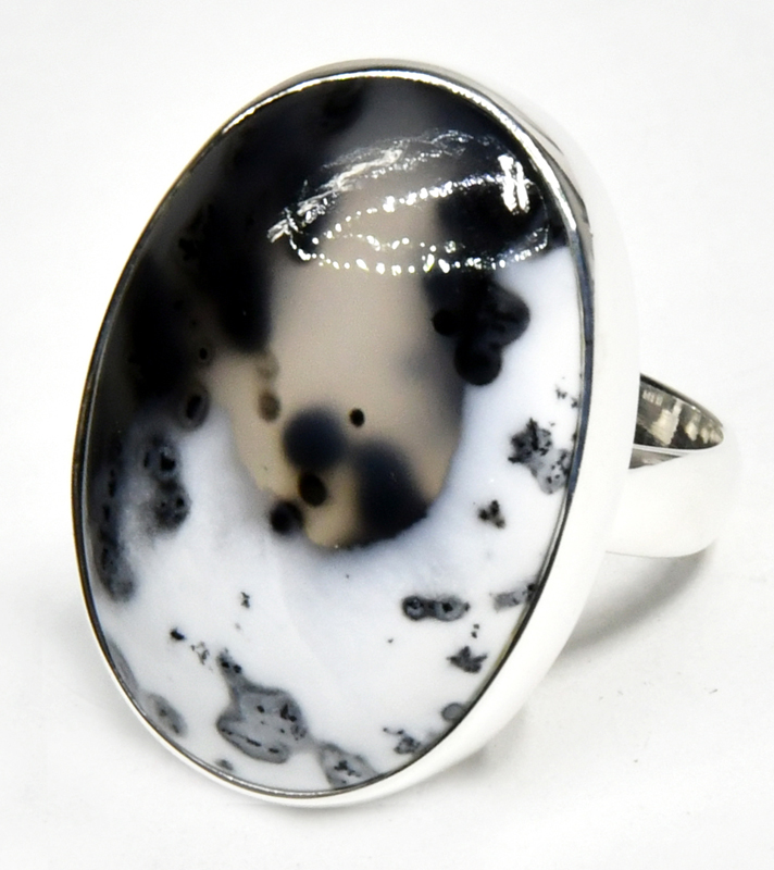 size 6 Dendritic Opal ring