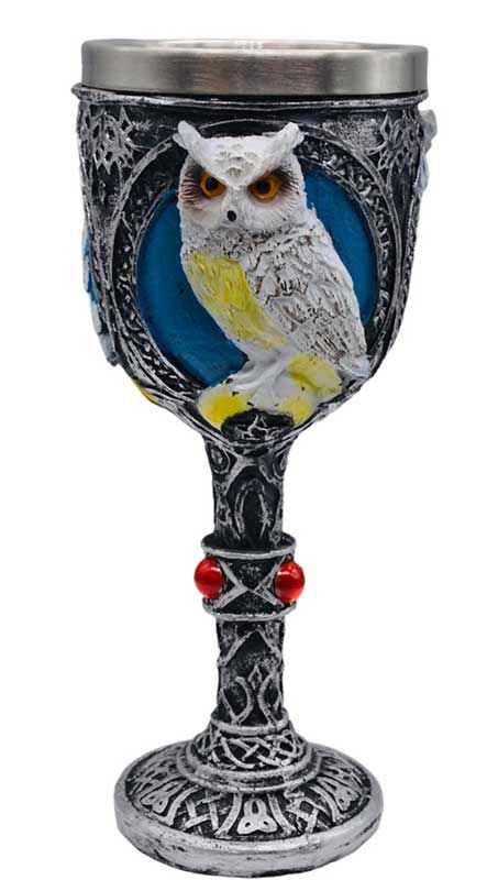 6 1/2" Mystic Owl chalice - Click Image to Close