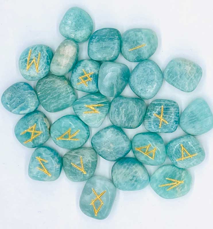 Amazonite rune set - Click Image to Close