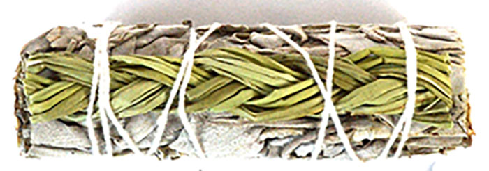 4" White Sage & Sweetgrass smudge stick