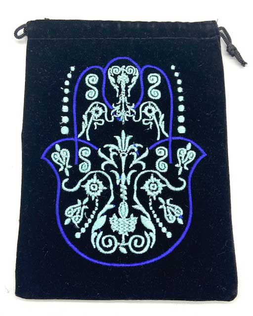 (set of 10) 5"x 7" Fatima Hand Black velveteen bag